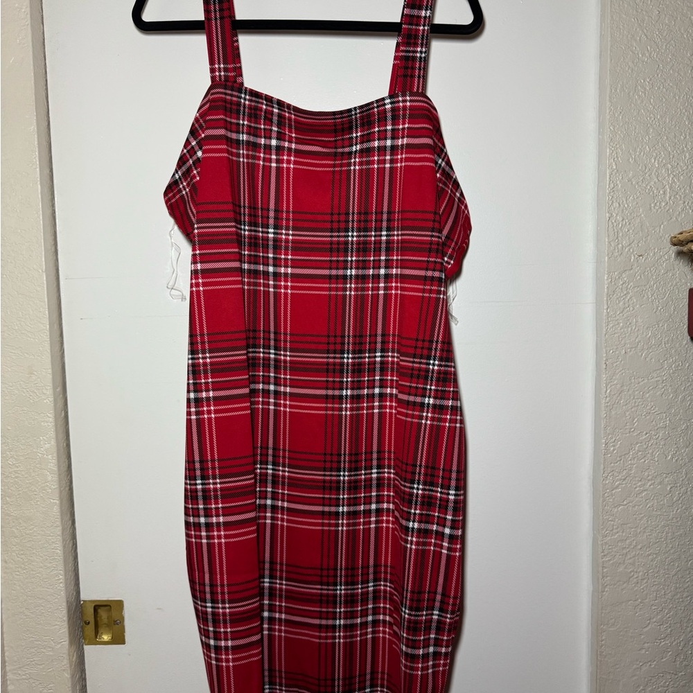 NWT Jolie & Joy Red & Black Plaid Dress Juniors Plus Size 1X